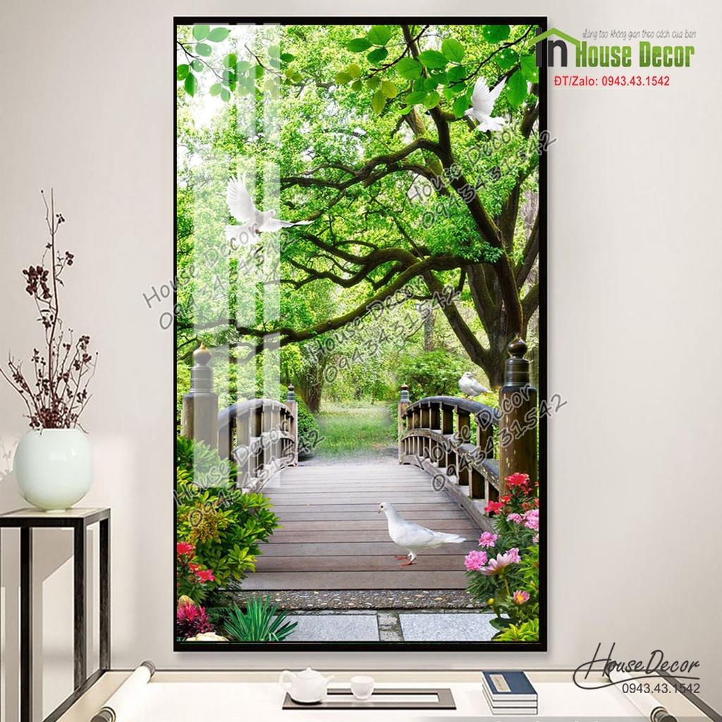 Tranh 3D dán tường, Tranh dán Cửa ra vào, Vách Ngăn Khổ Dọc - Nhận in theo yêu cầu 2623TTN