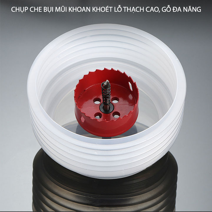 Chụp che chống bụi khoan lỗ trần thạch cao, gỗ để lắp đèn downlight, loại D125-160 tùy chọn