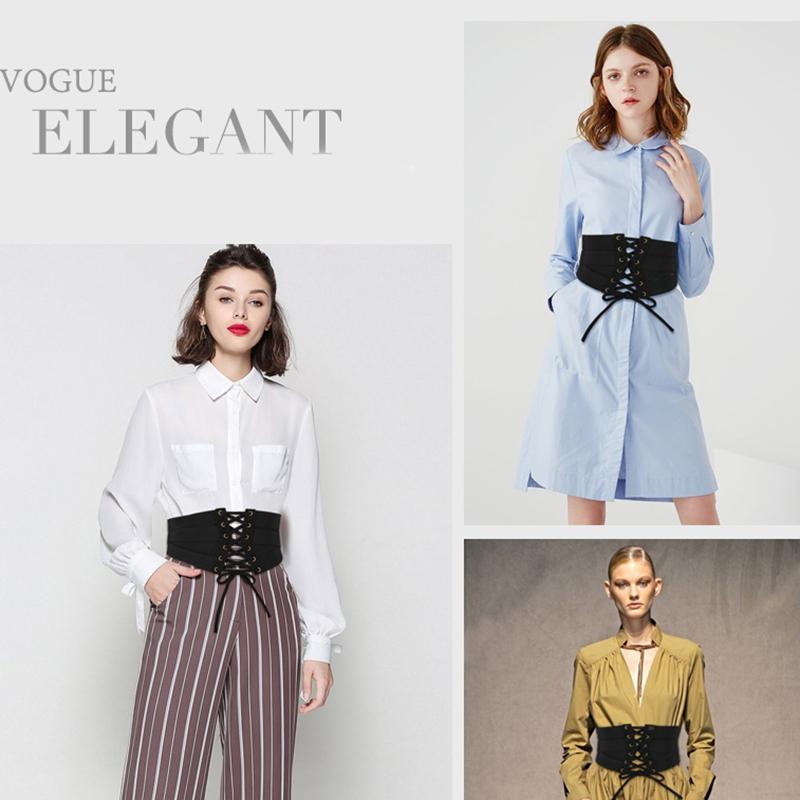 Đen Cao Cấp Lưng Thun Nữ Dây Nữ Trang Trí Đầm Ôm Rộng Thắt Lưng Nữ Dây Dán Trang Trí Dây Chéo