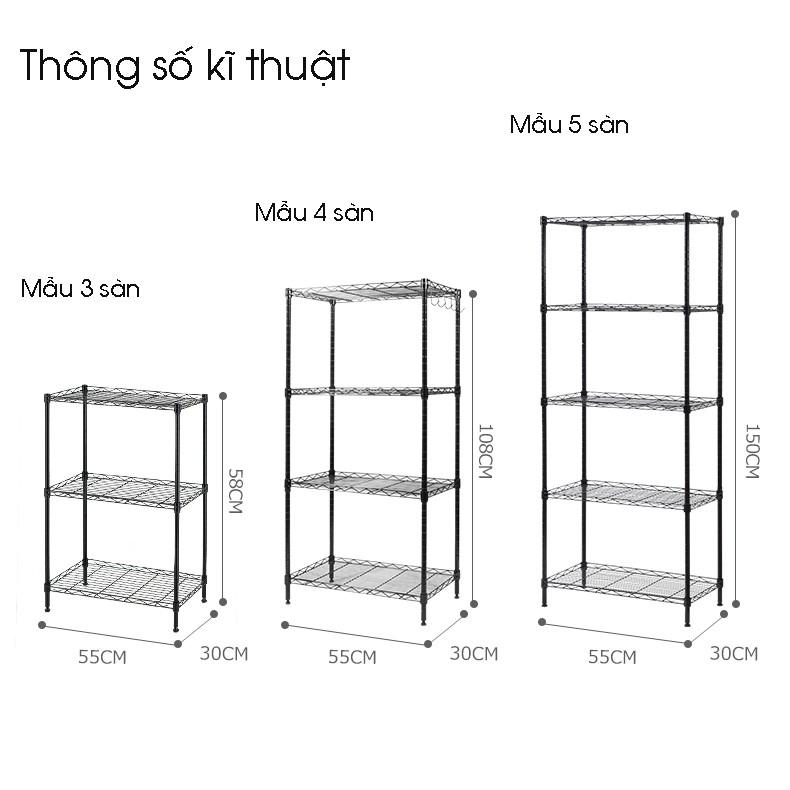 RE0266 Kệ lò vi sóng 3 tầng khung thép - Kệ bếp đa năng.