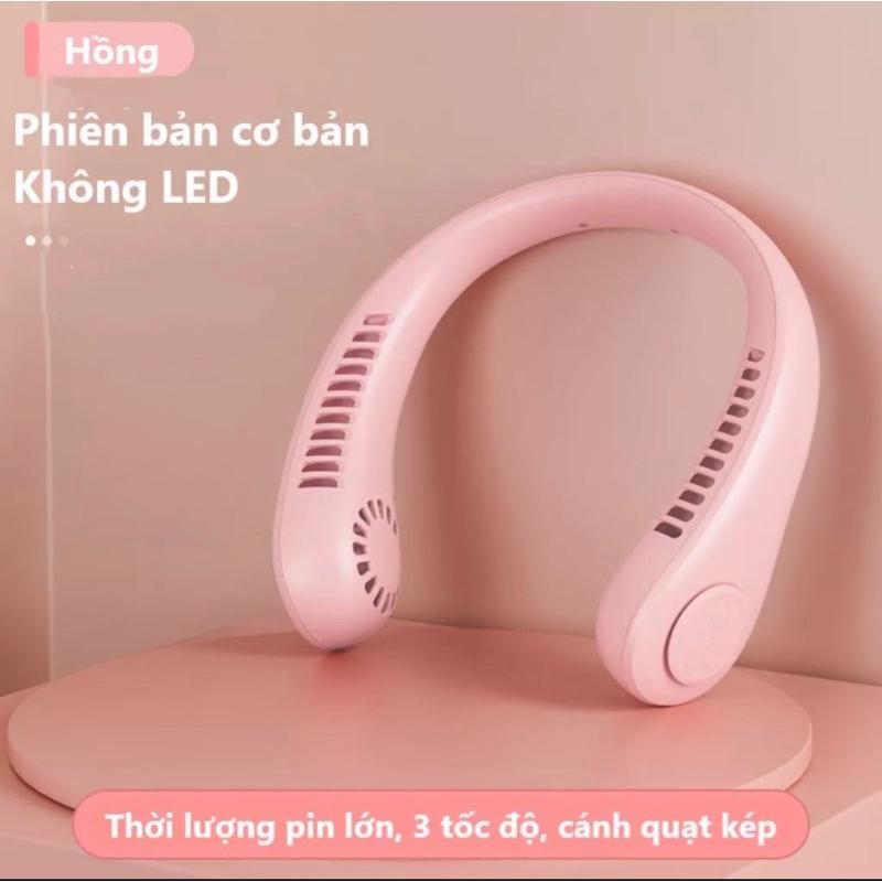 Có sẵn Quạt Đeo Cổ Mini không cánh Tích Điện Siêu Hot Sạc USB Không Thông Minh, Quạt Gió Siêu Mạnh