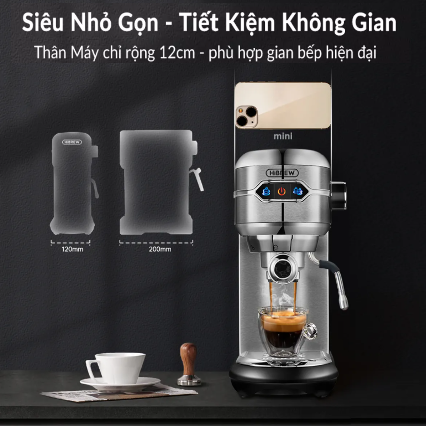 Máy pha cà phê espresso bán tự động thương hiệu Mỹ HiBREW H11 - Hàng Nhập Khẩu