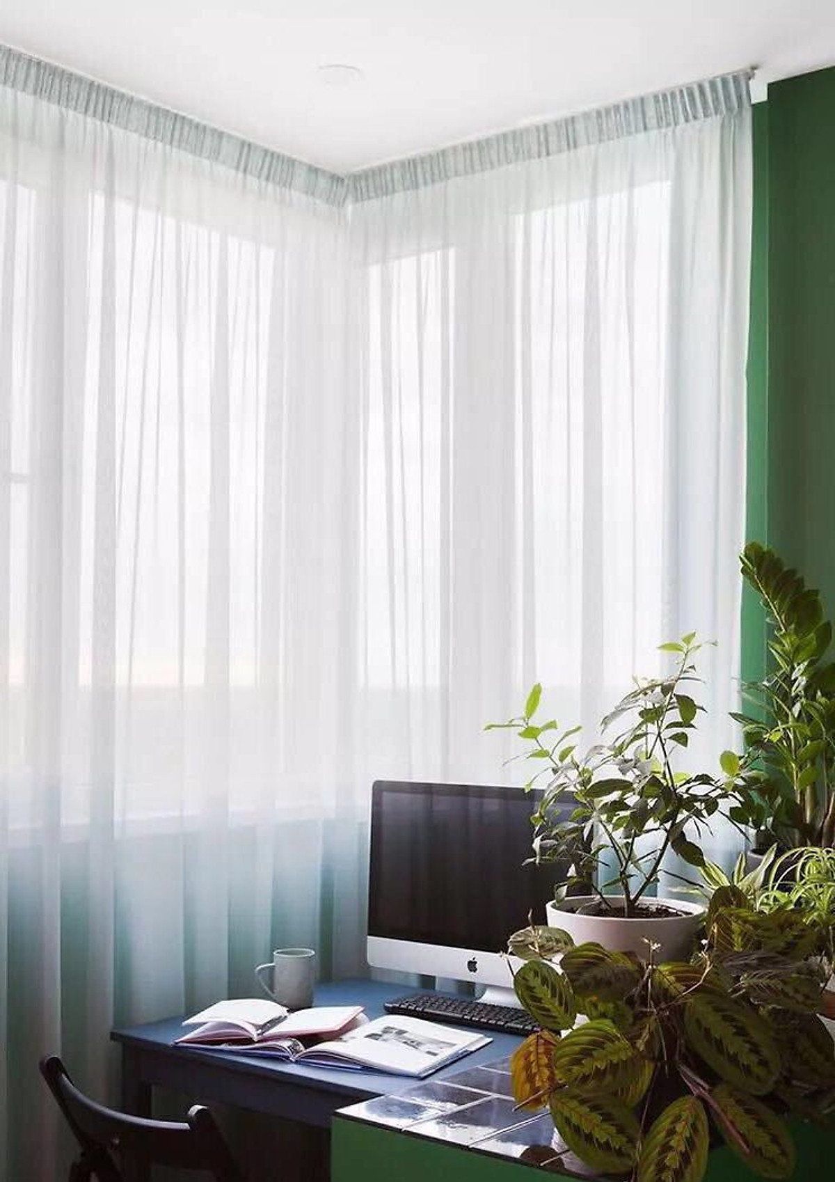 Rèm voan trắng - Cao cố định 2.5m