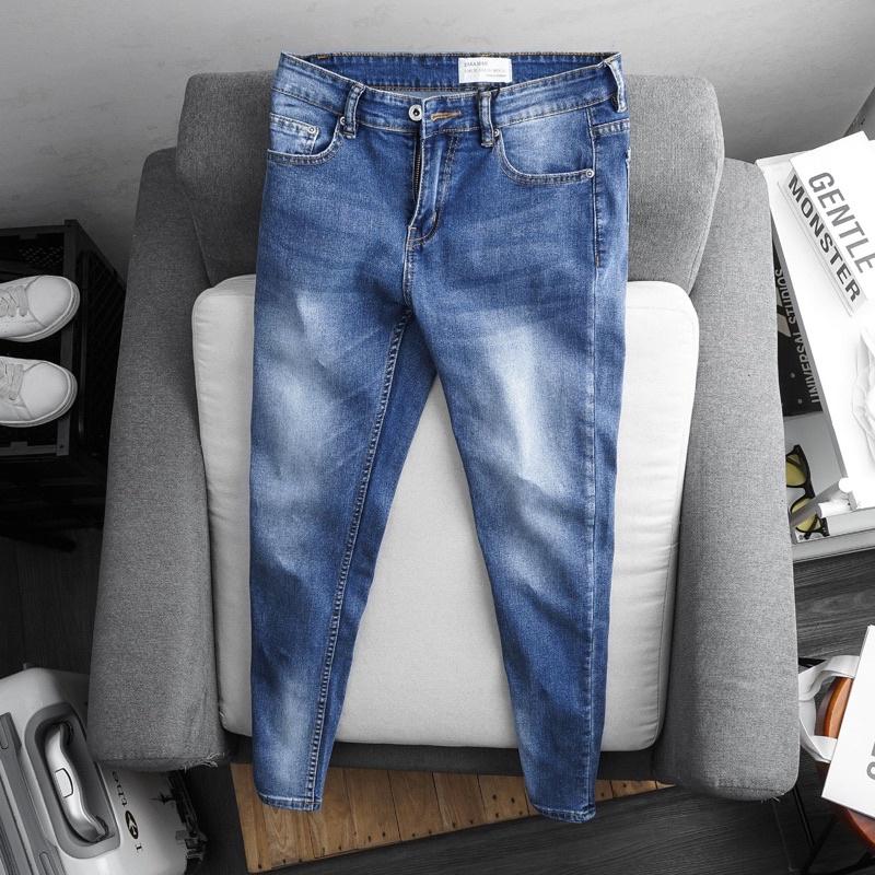 Quần jean nam slimfit ống ôm nhẹ jean co giãn vnxk chất xịn