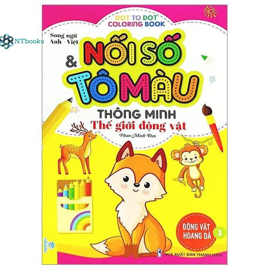 Combo 8 cuốn Nối Số Và Tô Màu Thông Minh: Thế Giới Động Vật