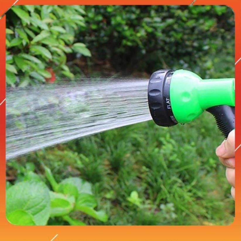 Bộ vòi xịt nước tưới cây đa năng 8 chế độ kèm dây tưới dạng lò xo co dãn 815814 loại 10m