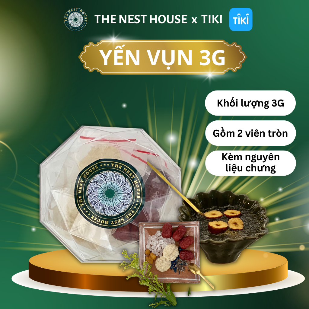 Tổ yến sào baby vụn tinh chế cao cấp nguyên chất cho bé và người lớn kèm nguyên liệu chưng yến
