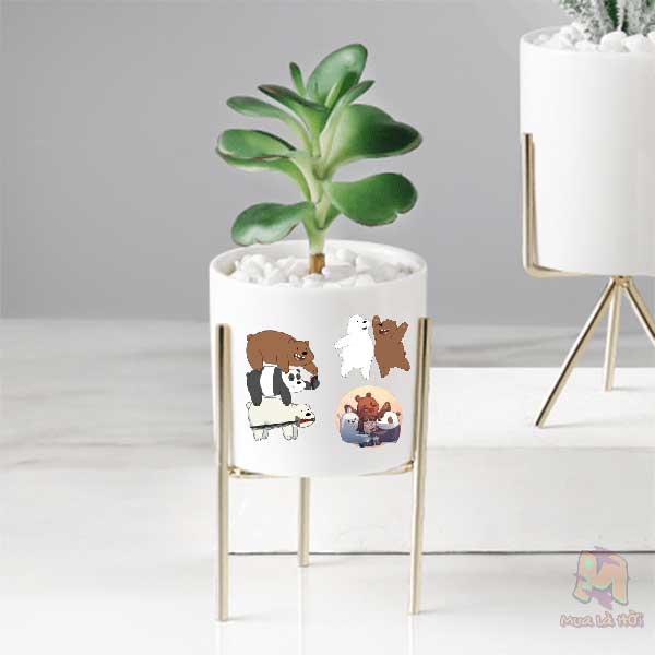 Miếng dán Stickers chủ đề We Bare Bears