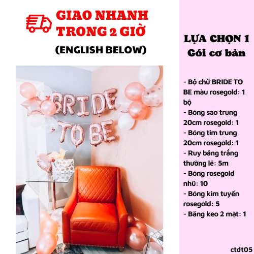 Bong bóng trang trí tiệc chia tay độc thân bachelorette party ctdt05 - Lựa chọn 1
