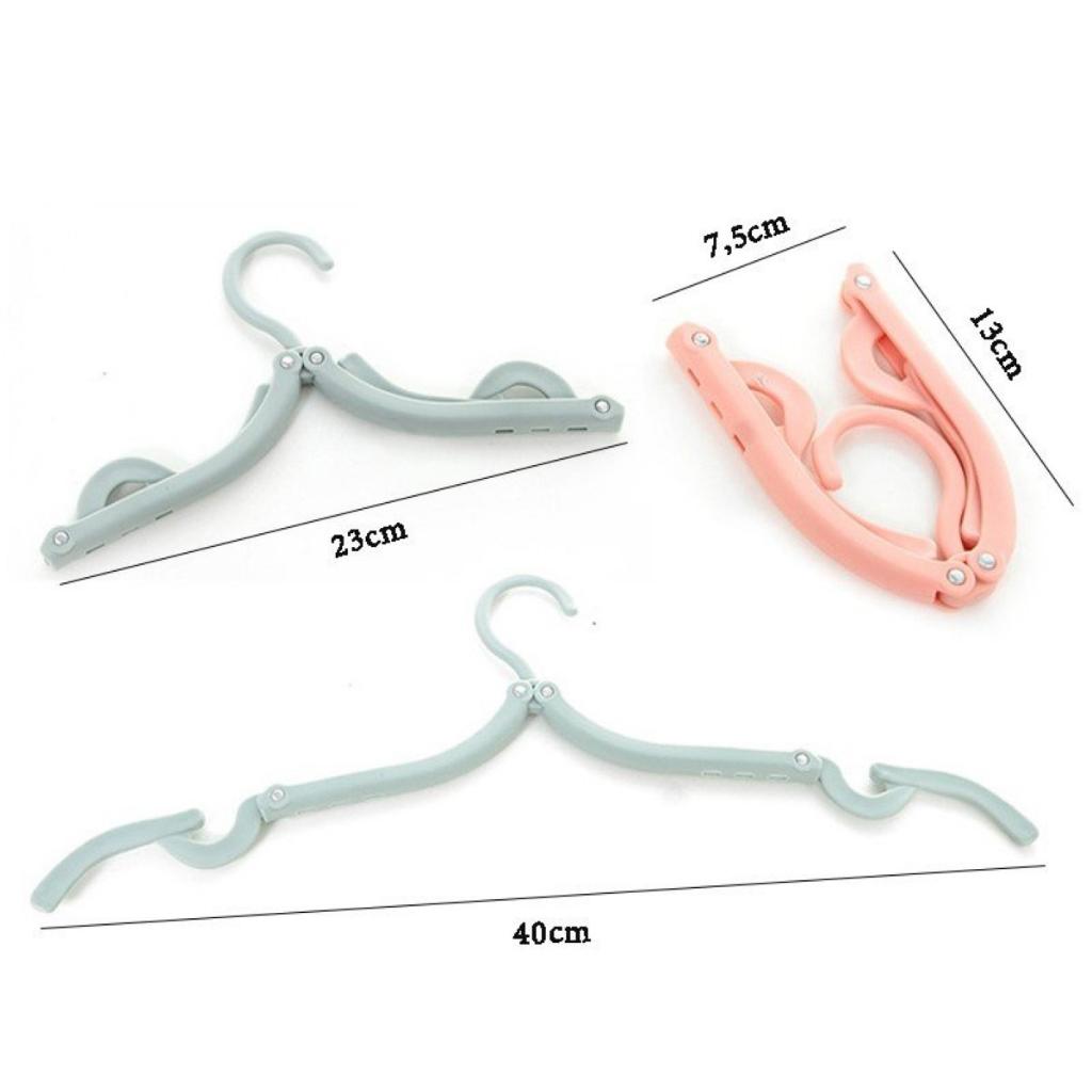 Móc treo phơi quần áo tất vớ du lịch gấp gọn đa năng tiện lợI mini có rãnh chống trượt