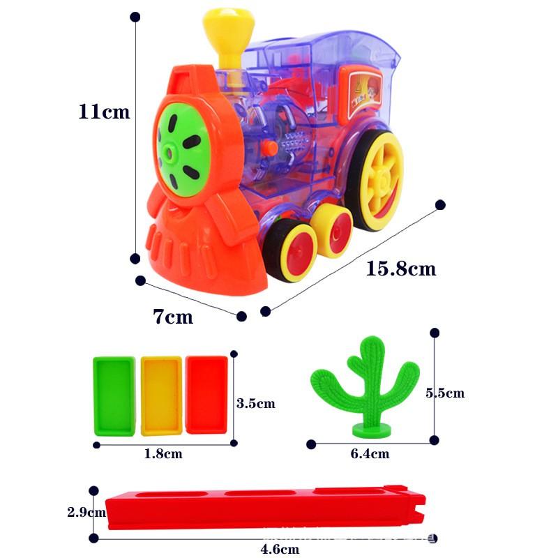 Xe Lửa Xếp Hình Domino Tàu Hỏa xếp hình Domino, Có đèn, Âm Thanh, Chỉnh hướng, Bé vừa chơi vừa học.