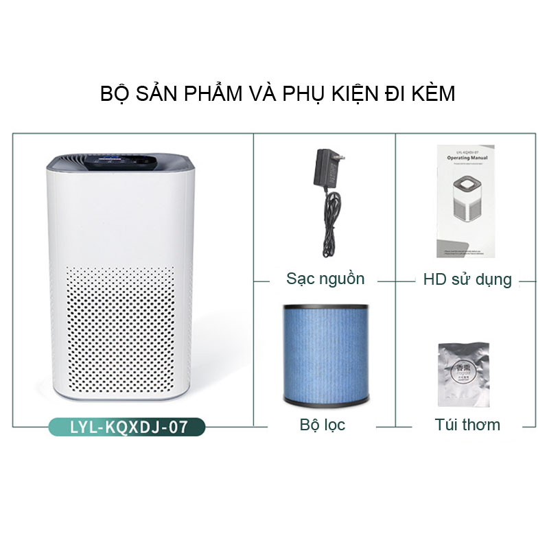 Máy lọc không khí gia đình an toàn cho trẻ nhỏ, máy lọc khử trùng ô nhiễm khói bụi PR10