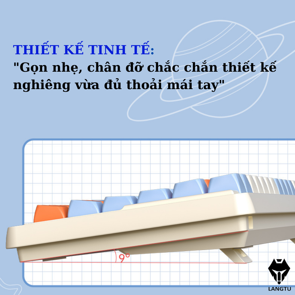 Bàn Phím Máy Tính Cơ Gaming Hotswap Langtu GK69 Triple Mode Không/Có Dây Hàng Chính Hãng