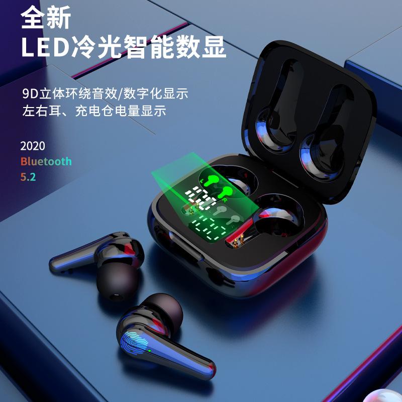 Đảm bảo chất lượng nhà máy công nghệ đen sản phẩm mới J6 tai nghe bluetooth 5.2 ENC giảm tiếng ồn tai nghe bluetooth không dây màn hình kỹ thuật số tai nghe chơi game