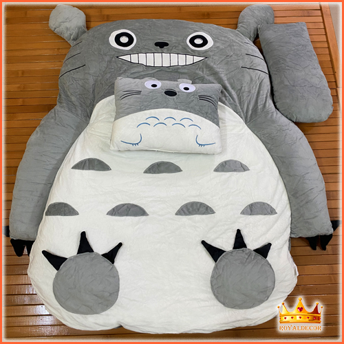 Giường Lười Totoro Gấp Gọn Thông Minh ROYALDECORHN - Đệm Lười Totoro Cao Cấp Cực Êm, Mềm Mịn - Nội Thất Phòng Ngủ