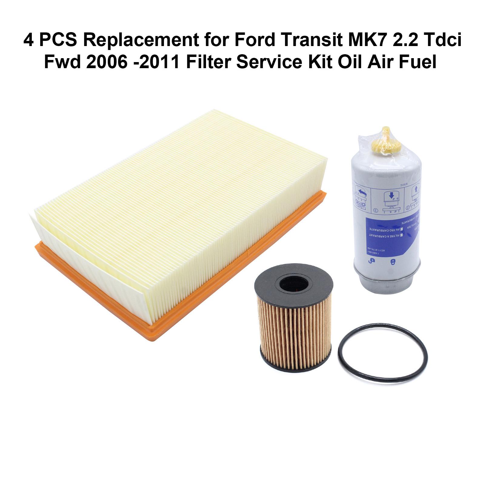 Hình ảnh 4 PCS Filter Service Kit Oil Air Fuel Replacement for Ford Transit MK7 2.2 Tdci Fwd 2006 -2011