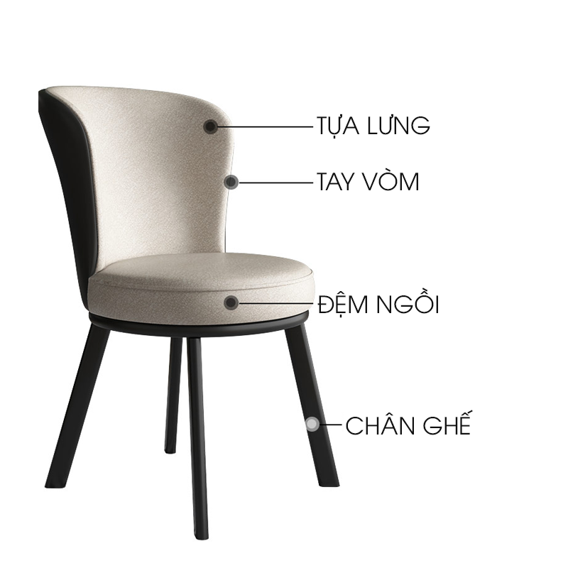 Ghế Văn Phòng, Ghế Decor Bàn Trang Điểm Phòng Ăn Phong Cách Châu Âu - Hàng Chính Hãng