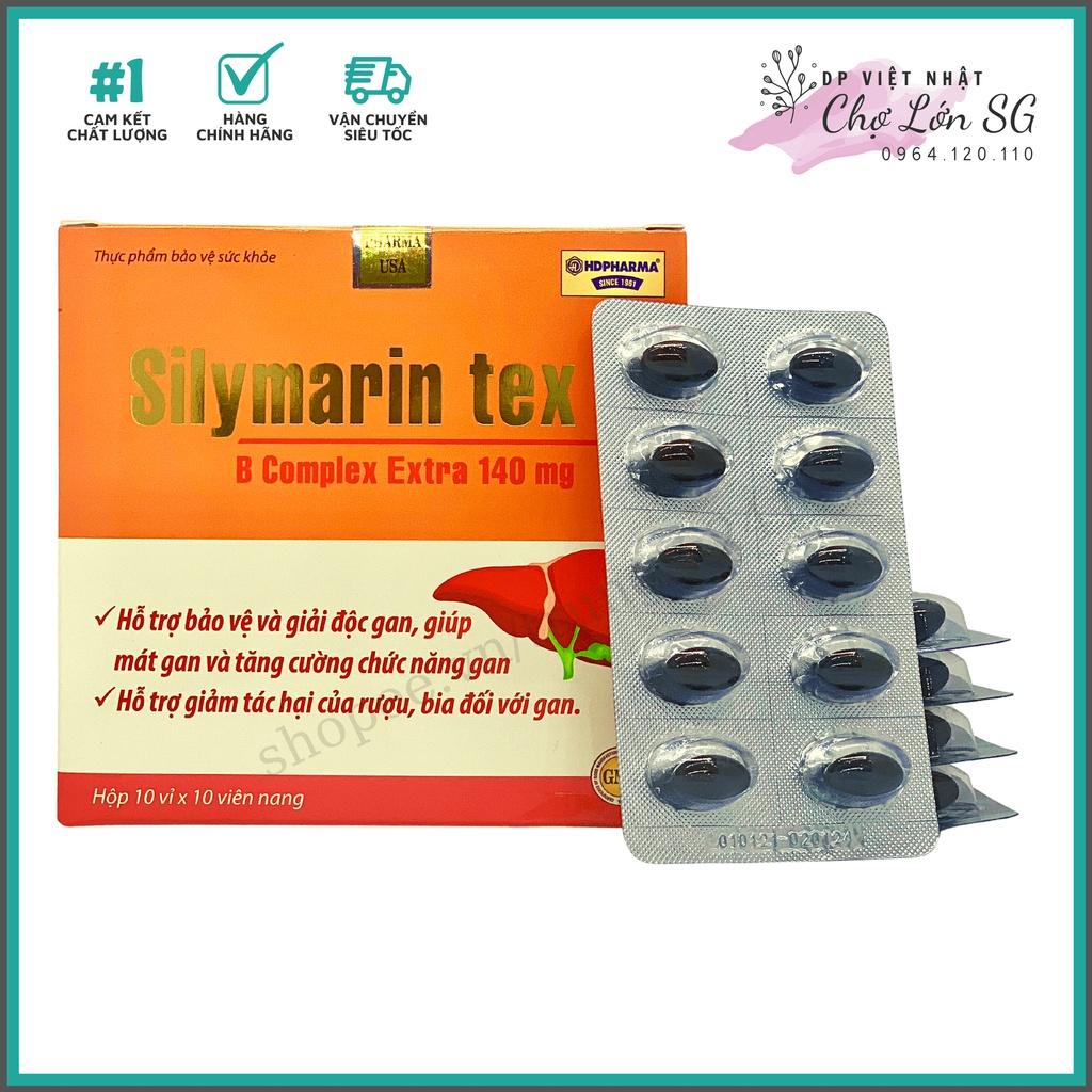 Viên uống bổ gan SILYMARIN TEX giải độc gan, mát gan, hạn chế tổn thương do bia rượu - Hộp 100 viên