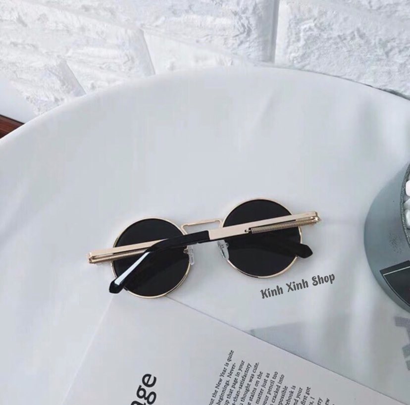 Kính râm, Kính mát Unisex Mắt Tròn Hàn Quốc Kim Loại