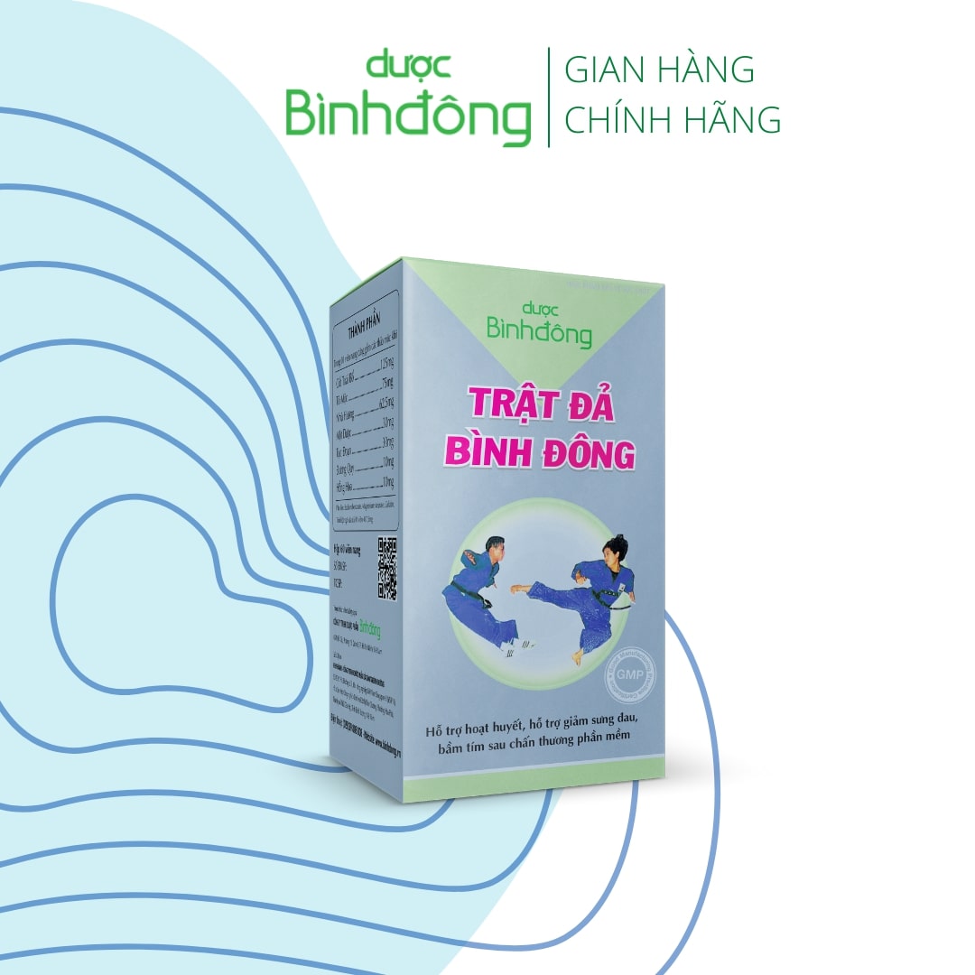 Trật Đả Bình Đông của Dược Bình Đông - Giúp tan máu bầm, giảm sưng, giảm đau nhanh chóng – hộp 60 viên nang