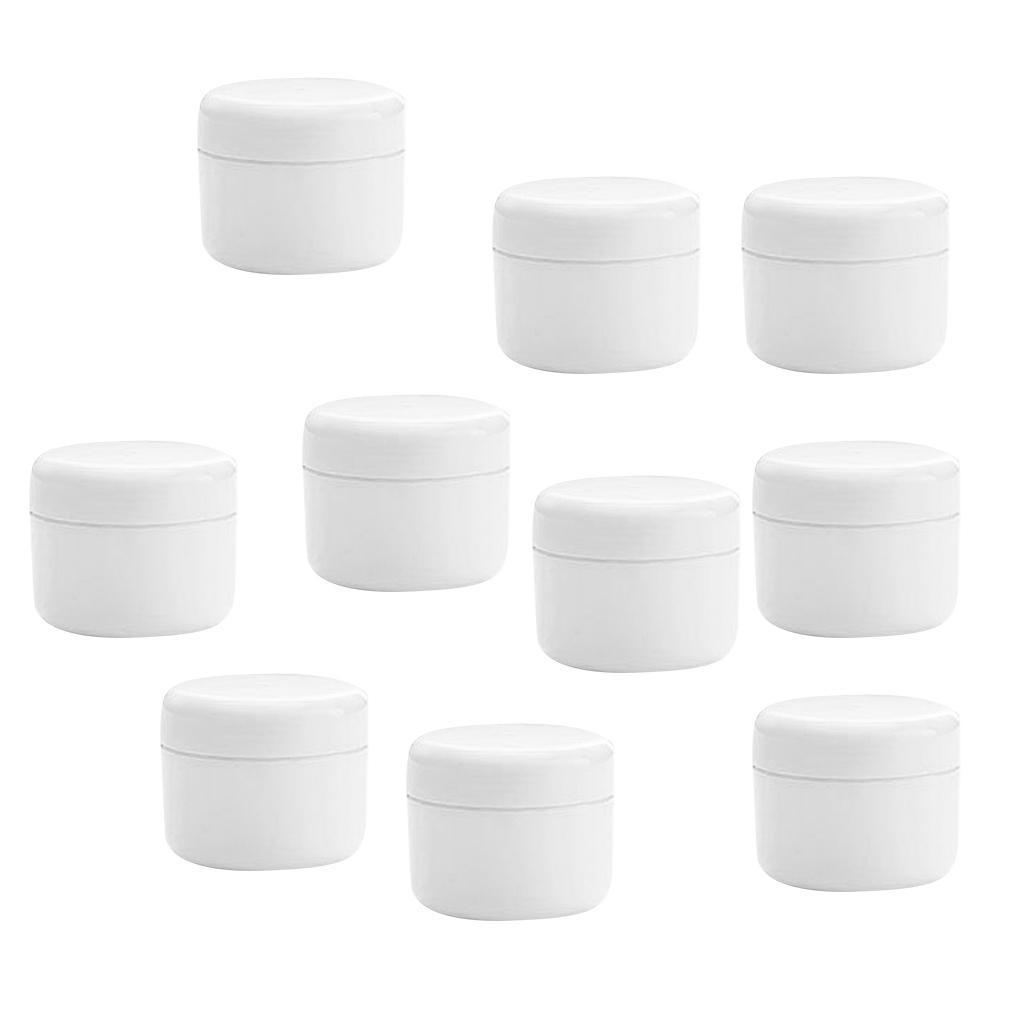 2X Refillable Plastic Empty Face Cream Cosmetic Container with Lid White-20g