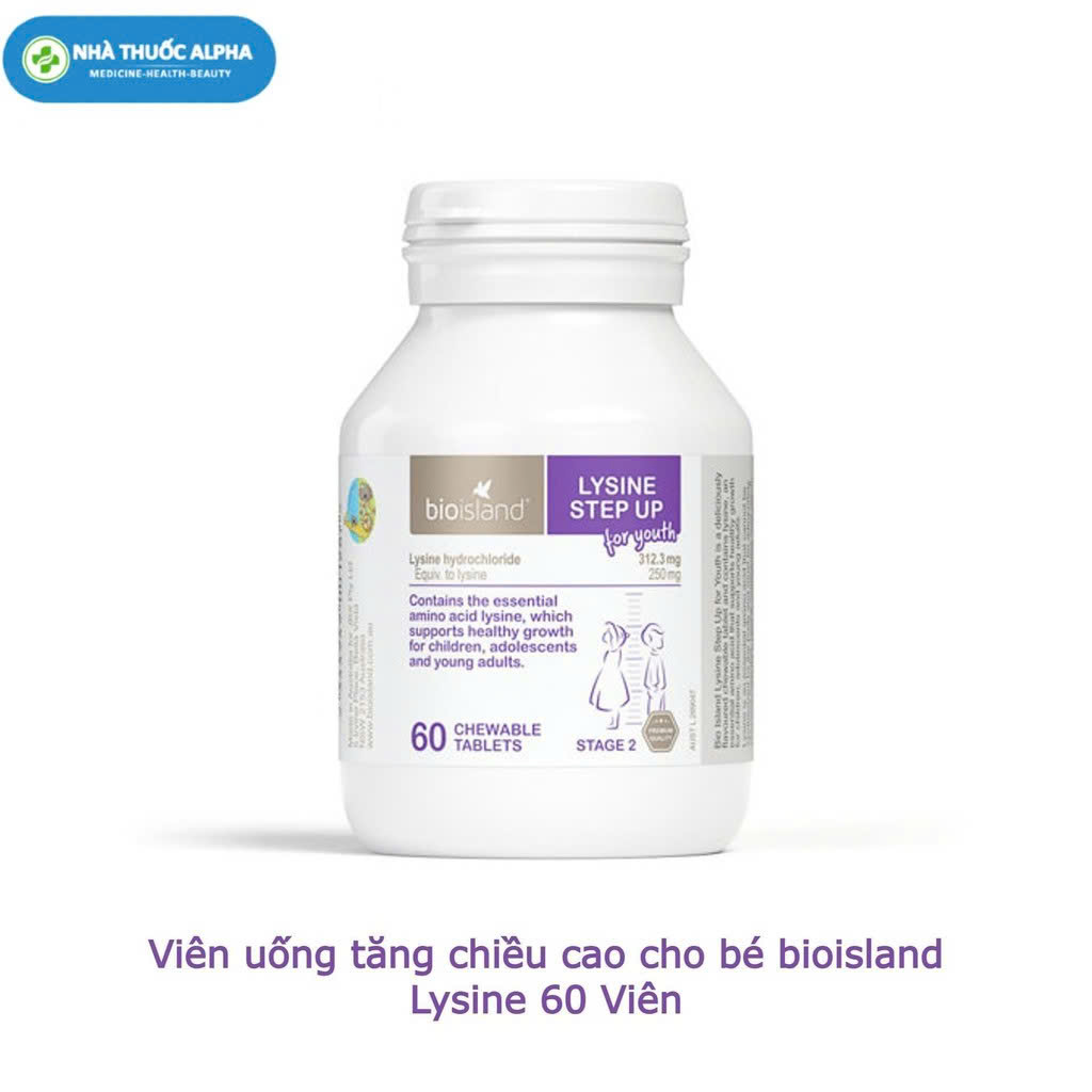 Viên uống hỗ trợ tăng chiều cao cho bé bioisland Lysine 60 Viên