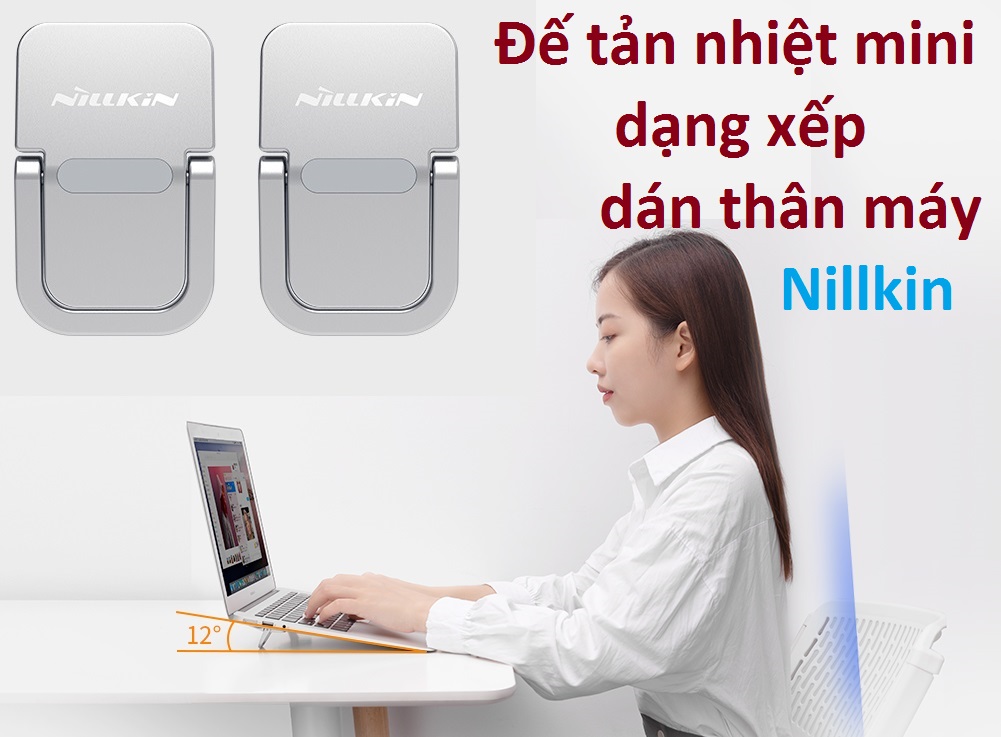 Đế nâng laptop hỗ trợ tản nhiệt dạng xếp dán thân máy Nillkin Bolster - Hàng chính hãng