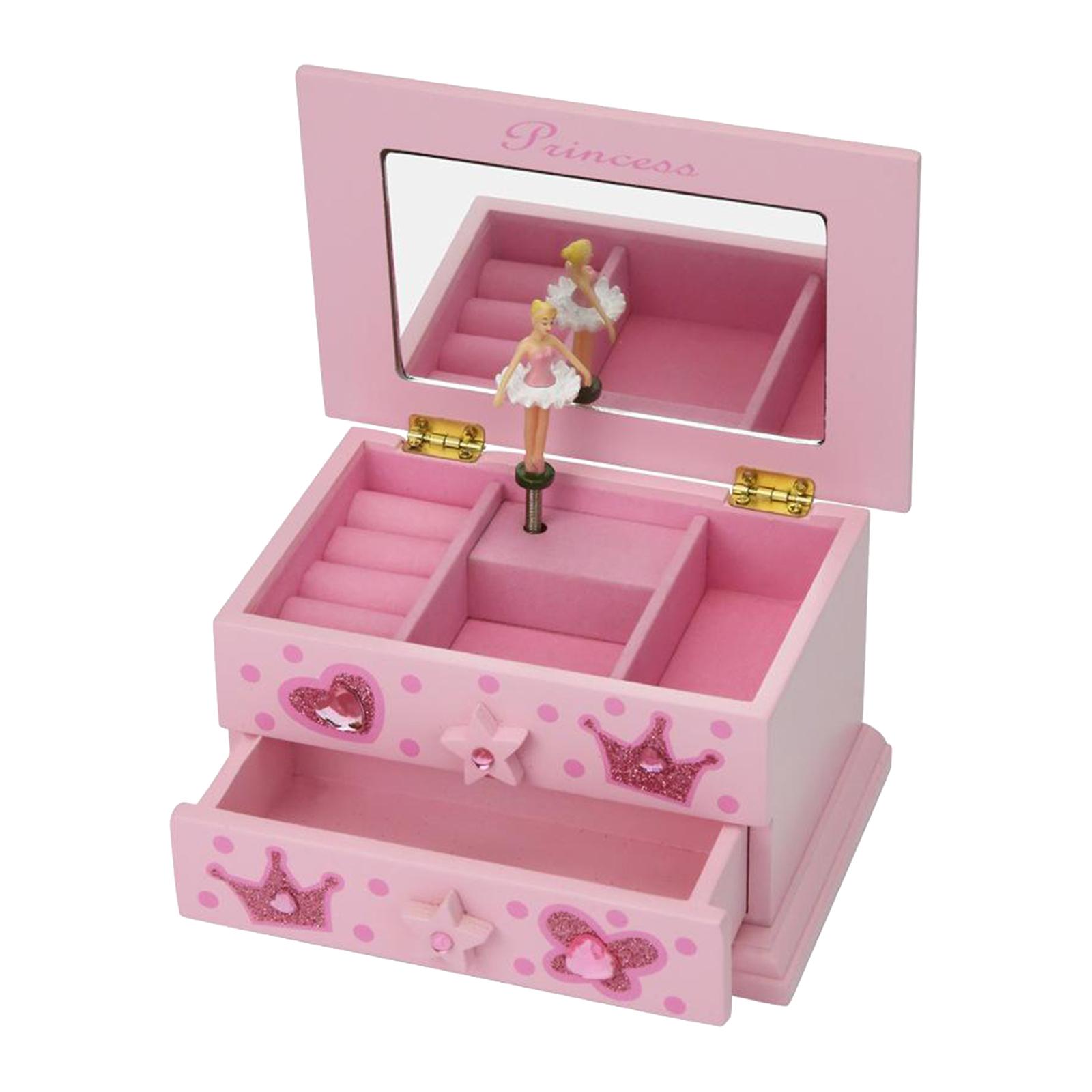 Wind-Up Music Jewelry Box Storage Organizer Case Holder Decorative Wedding