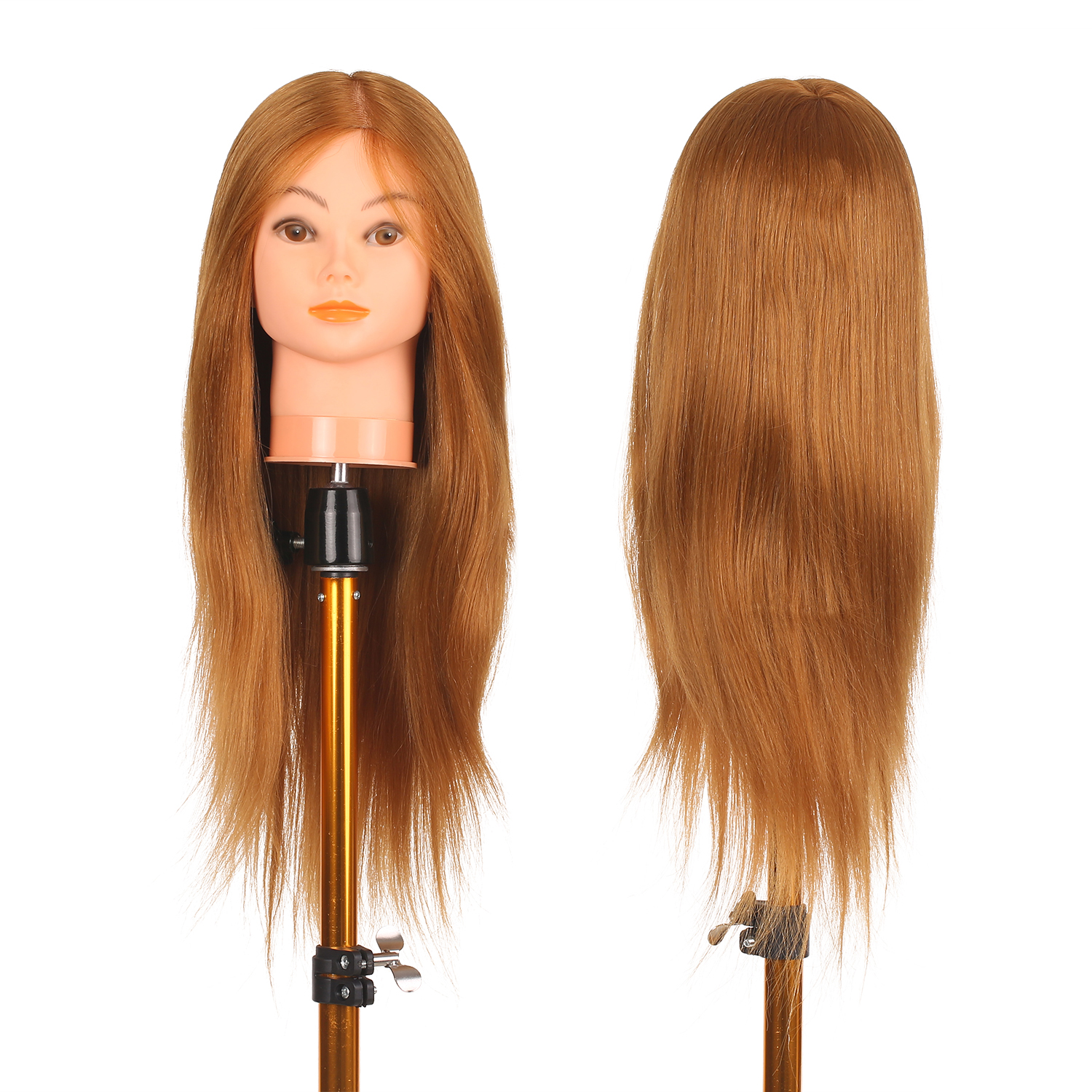 Mua 65% Human Hair Training Head Mannequin Head for Braiding Hair Styling Hair Cuting Perming Practice 24'' Manikin Head for Mua 65% Human Hair Training Head Mannequin Head for Braiding Hair Styling Hair Cuting Perming Practice 24'' Manikin Head for