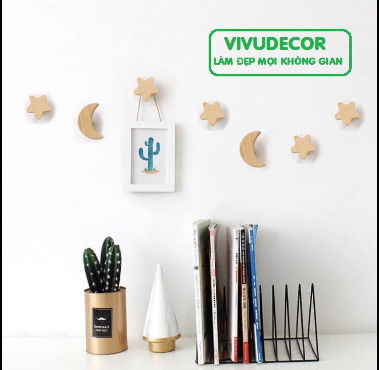 Móc Gỗ Con Gấu Vivudecor Vừa Trang Trí Vừa Dùng Để Treo Quần Áo Dán Tường Nhà Tắm, Nhà Bếp, Cánh Cửa Không Cần Khoan