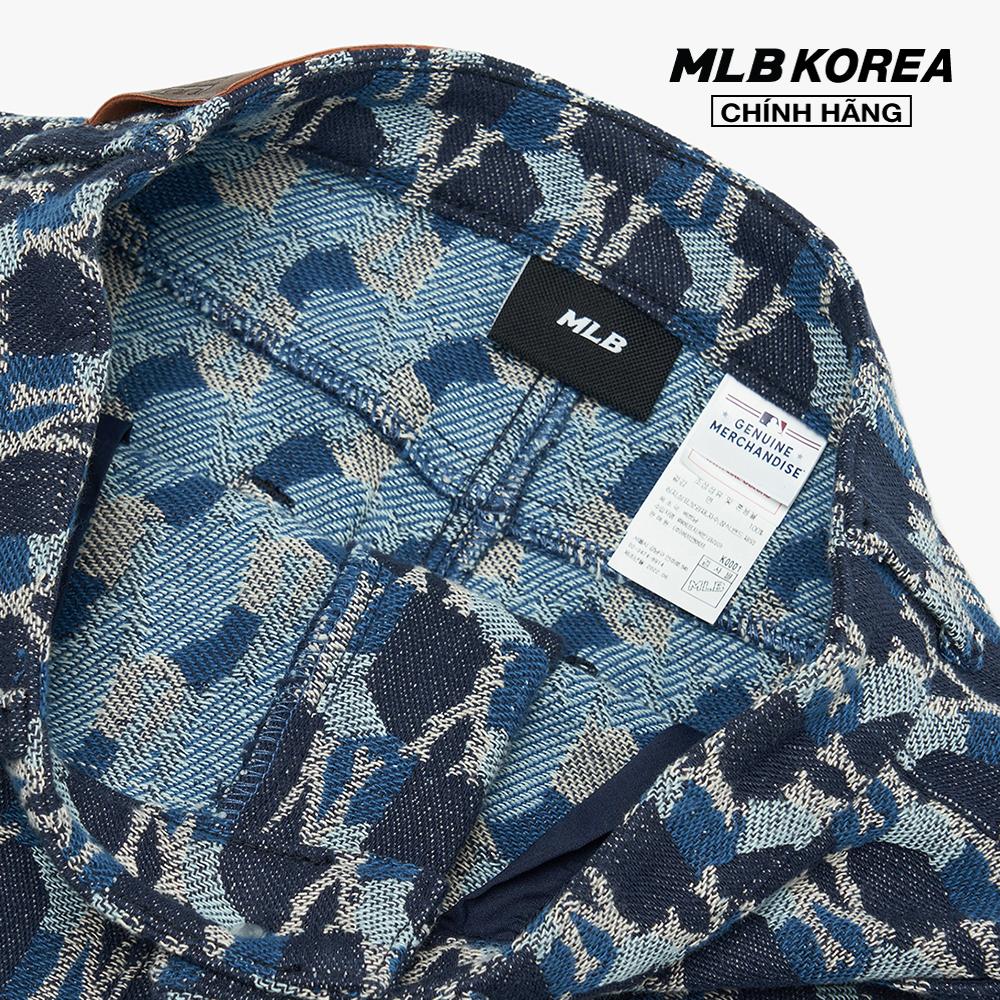 MLB - Chân váy mini denim chữ A Cube Monogram Jacquard 3FDSM0224