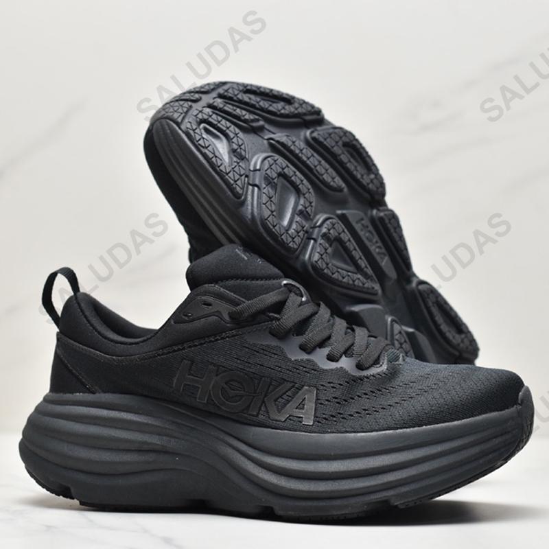 Giày thể thao đàn ông Hoka nam Bondi 8 Đệm nhẹ Giày chạy bộ chạy bộ ngoài trời Giày chạy bộ giày đàn hồi Giày thường Color: Grey blue Shoe Size: 36