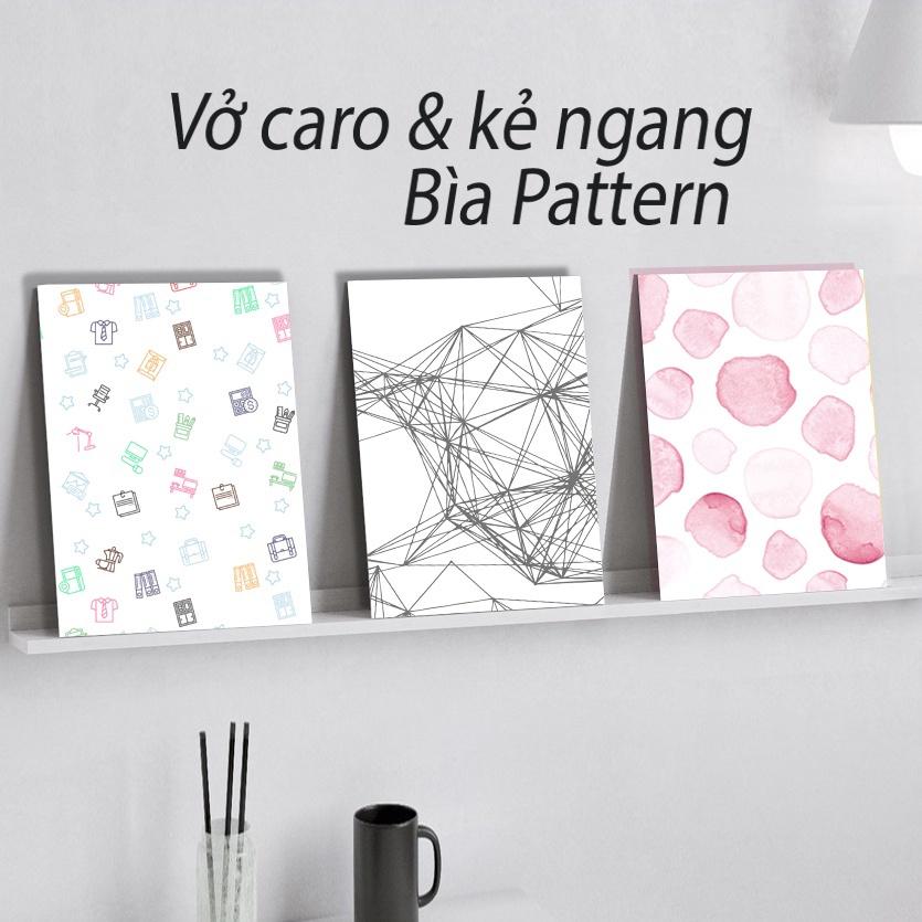 Vở kẻ ngang caro bìa Pattern 80tr 120tr 160 trang Self Planner