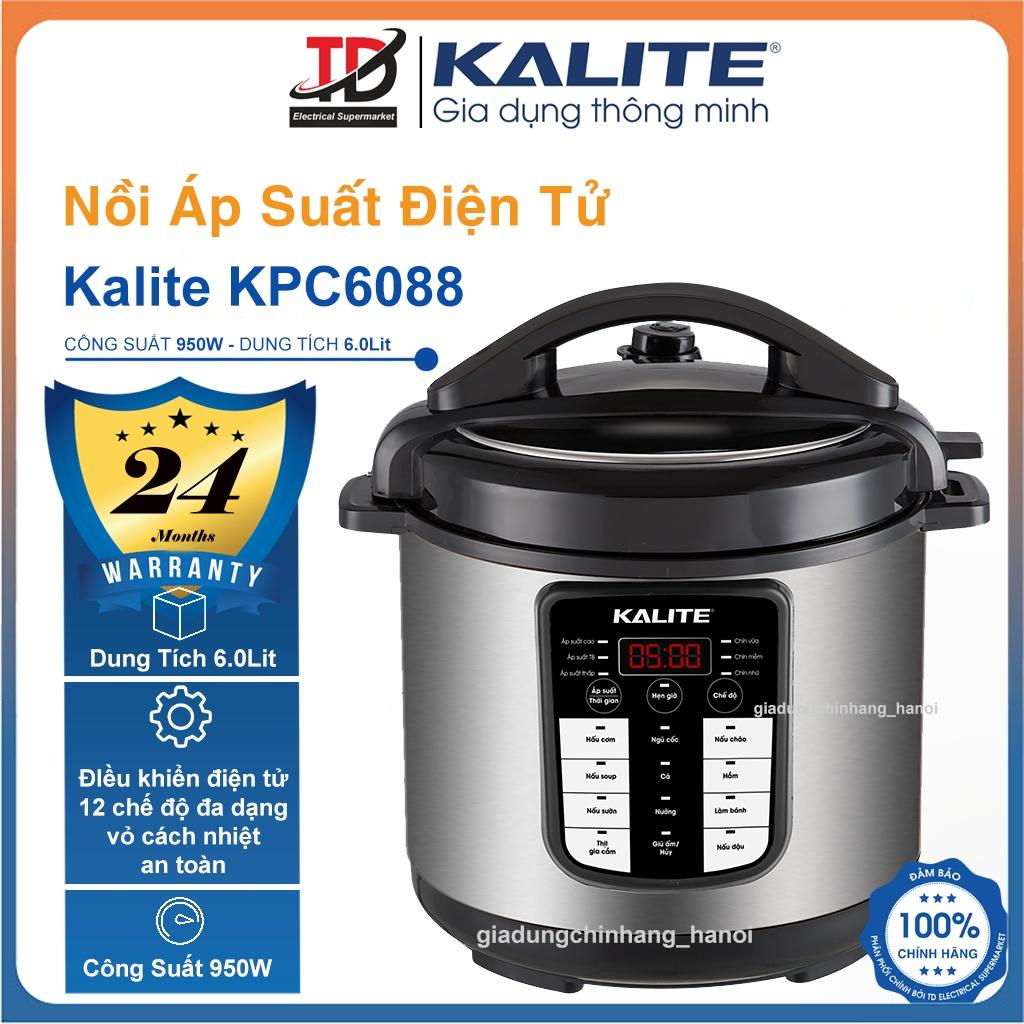 Nồi Áp Suất Điện Tử Kalite KPC6088, 950w - 6Lit, 12 Chế Độ Nấu, Hàng Chính Hãng