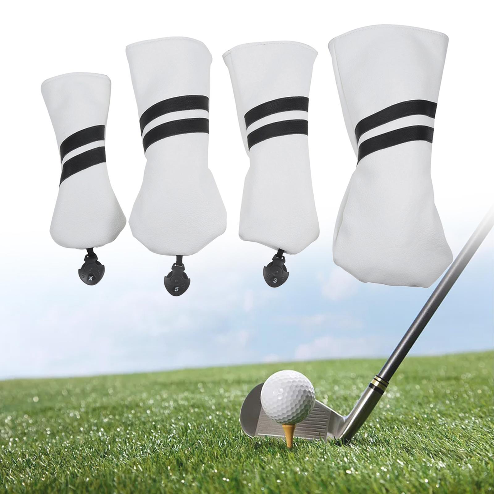 Golf Club Head Cover Protective Covers with Tags Long Neck Water Resistant