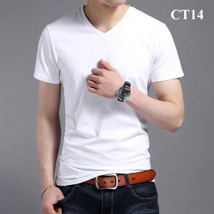 Hình ảnh ️️ Áo thun nam tay ngắn cổ tim vải cotton mềm mịn Nhiều màu đủ size