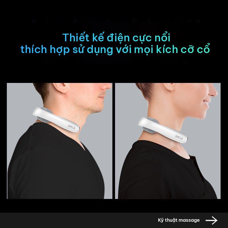 Máy Massage Cổ SKG K5-2 giúp giảm đau do thoái hóa, thoát vị đĩa đệm cổ, đau mỏi do sai tư thế với xung điện, chườm nóng