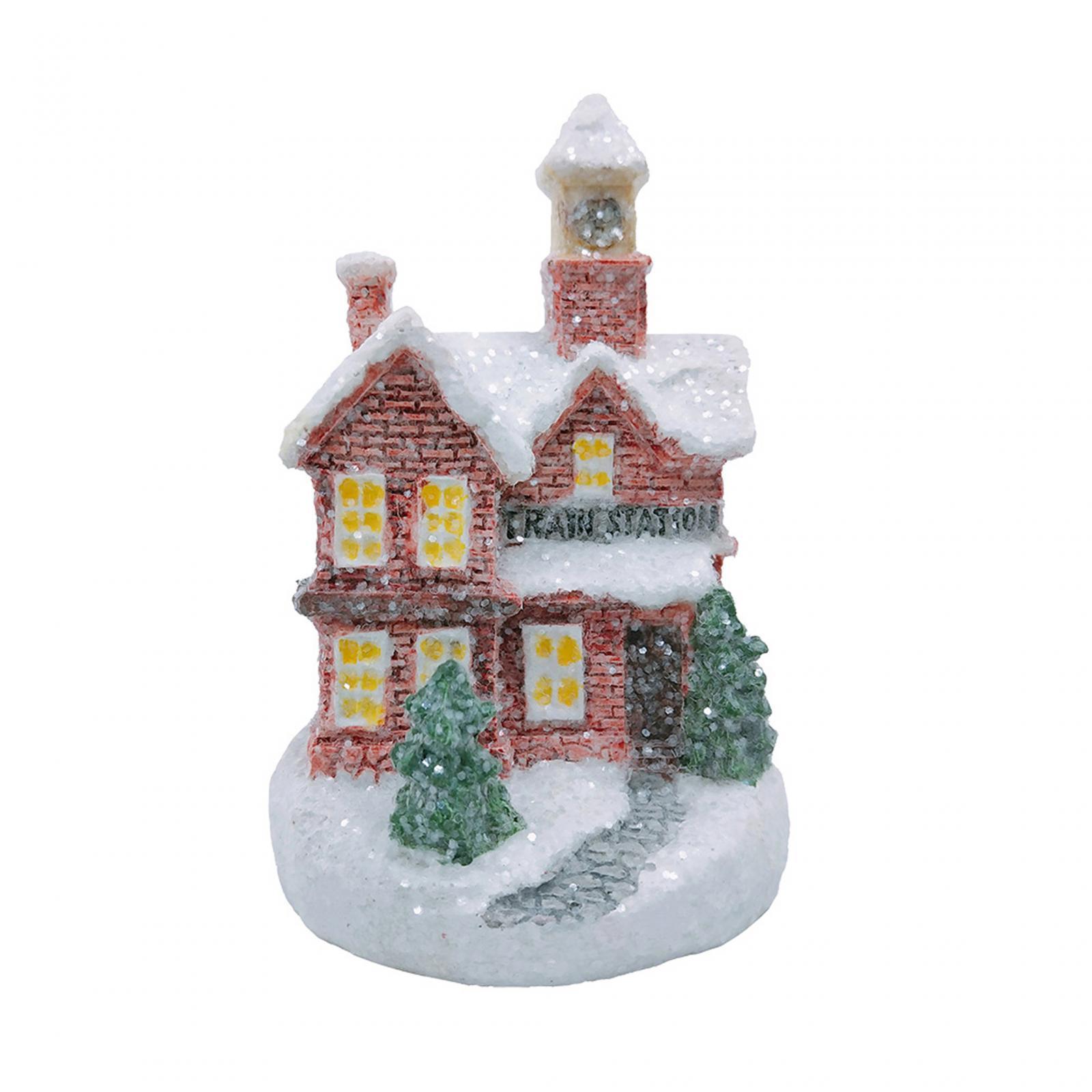 Christmas Scene Lighted House Desk Decoration for Office Shop Window Bedroom