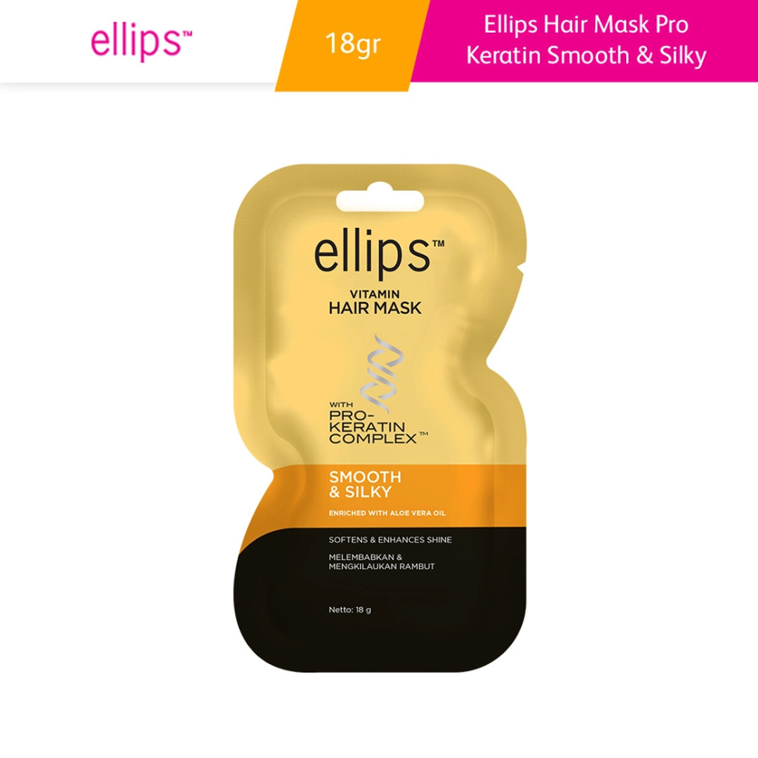 Kem ủ tóc giúp phục hồi tóc hư tổn Ellips Vitamin Hair Mask Pro Keratin Complex - Smooth & Silky 18g