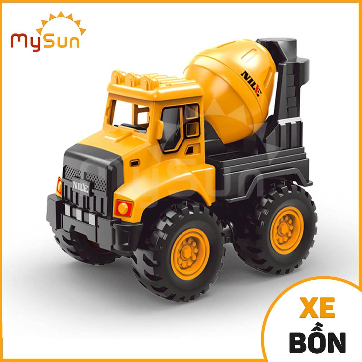 Bộ xe đồ chơi CÔNG TRÌNH cho bé trai mô hình Cần cẩu, Xe Ben, Xe Tải, Trộn bê tông – MySun