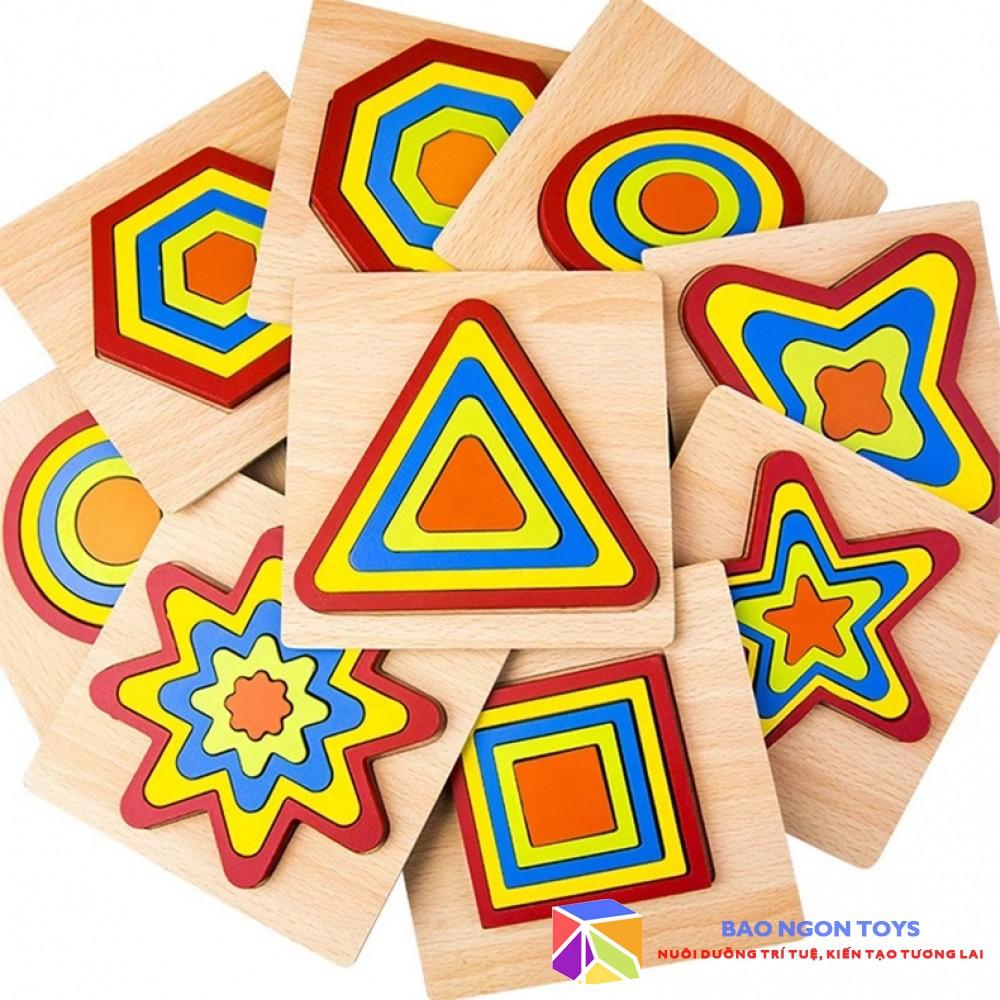 ĐỒ CHƠI GỖ MONTESSORI XẾP HÌNH NHIỀU LỚP GIÚP BÉ HỌC HÌNH DẠNG, PHÁT TRIỂN TƯ DUY TRẺ THƠ VÀ TĂNG CƯỜNG VẬN ĐỘNG TINH