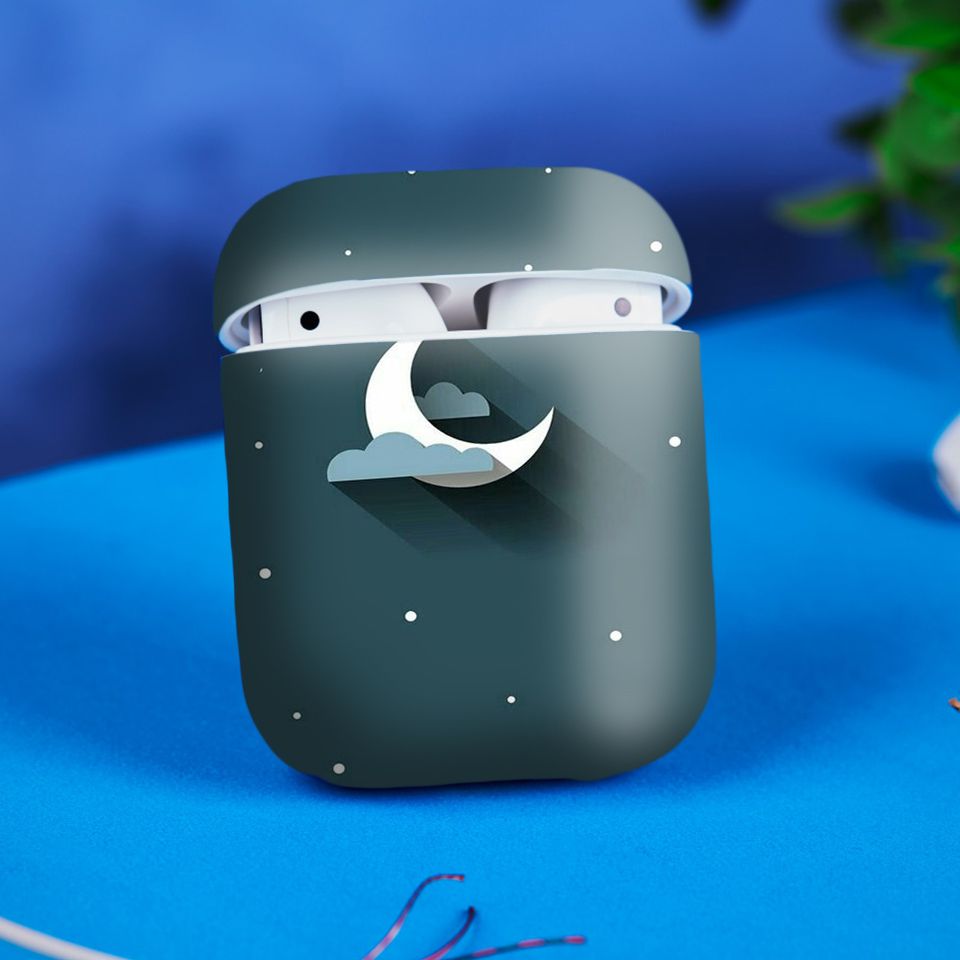 Miếng dán skin chống bẩn cho tai nghe AirPods in hình thiết kế - atk011 (bản không dây 1 và 2)