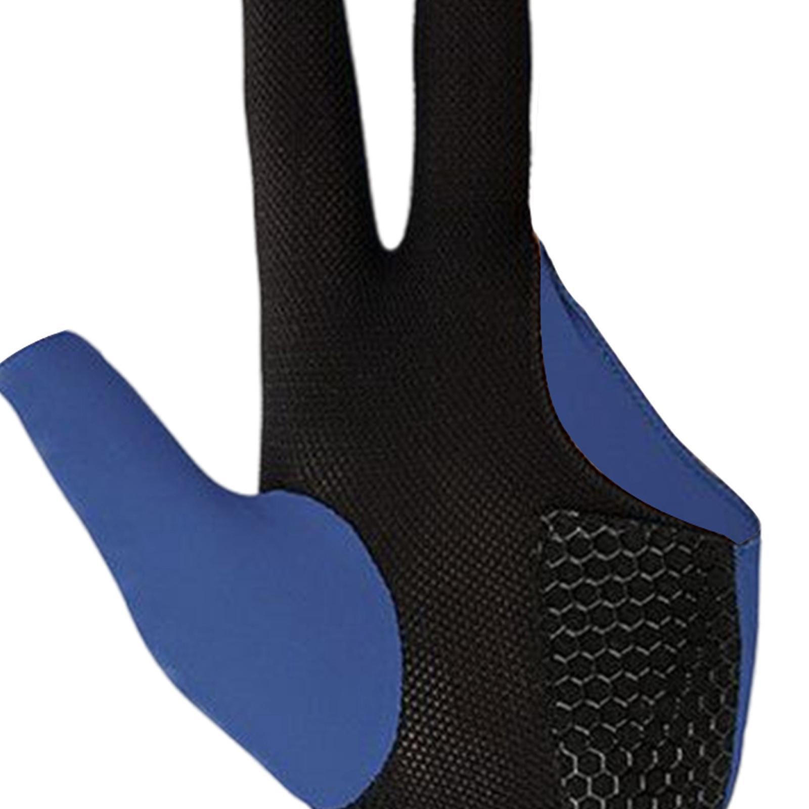 Anti Skid 3 Finger Billiards Gloves, Professional Elastic for Player Glove Snooker Cue Pool Glove
