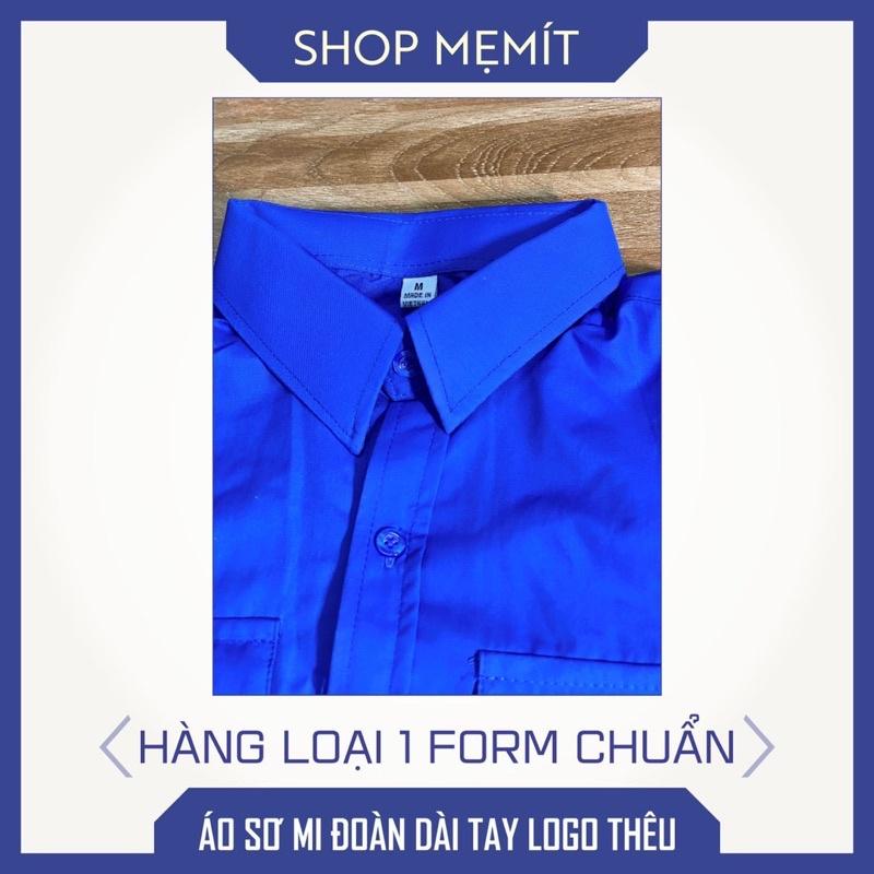 Áo Sơ Mi Dài Tay Đoàn Thanh Niên Logo Thêu Vải Đẹp Form Chuẩn