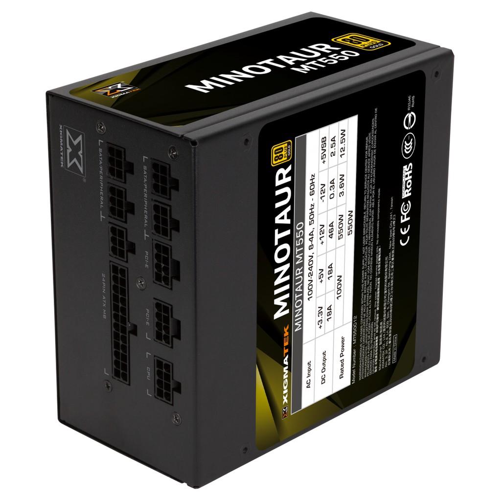 Nguồn Máy Tính CST XIGMATEK MINOTAUR MT550 - 80PLUS GOLD, 100% CÁP RỜI - DẠNG DẸT - Hàng chính hãng
