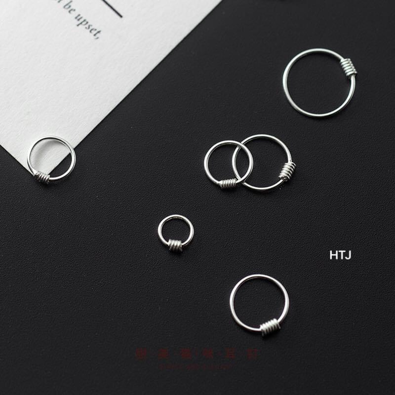 6MM 8MM 10MM 12MM MỘT CHIẾC KHUYÊN TAI BẠC TRÒN TRƠN BASIC