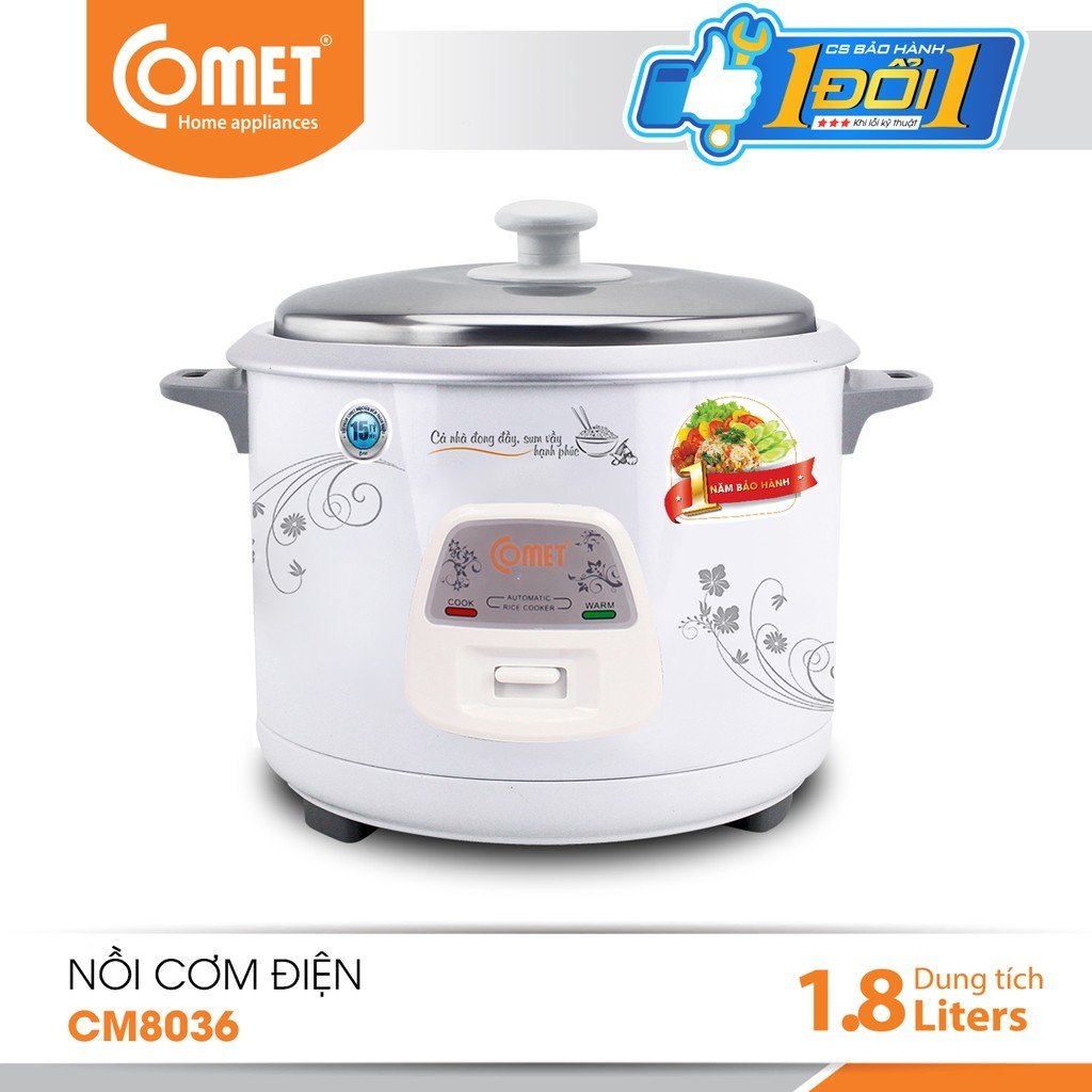 Nồi Cơm Điện Nắp Rời Comet CM8036 - Hàng Chính Hãng