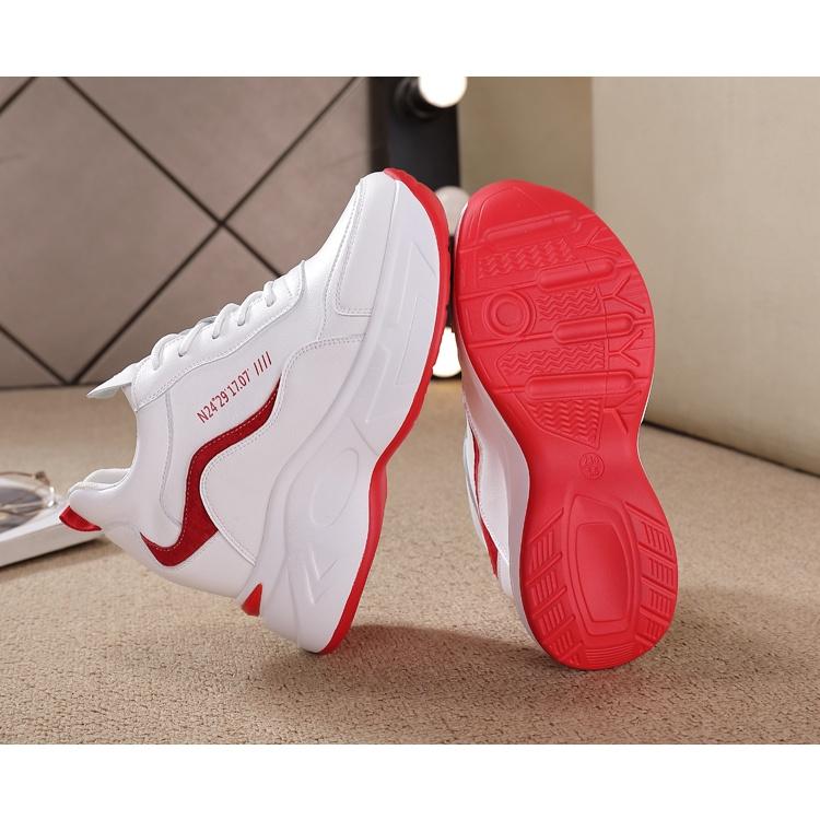 Giày thể thao nữ độn đế, sneaker độn đế loại cao cấp, 8.5cm tôn chiều cao, bằng da PU, 2 màu