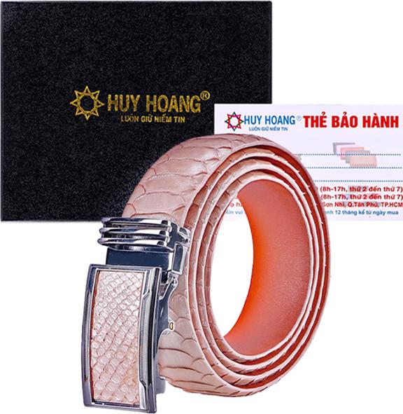 Thắt Lưng Nam Da Trăn VIP Huy Hoàng HT4367 - Hồng Phấn