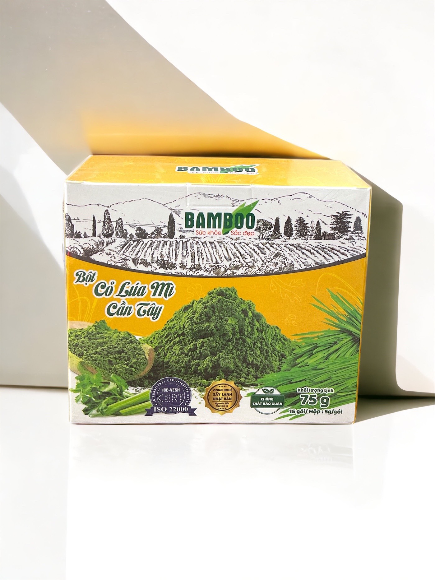Bột cỏ lúa mì cần tây Bamboo hỗ trợ giảm cân hiệu quả, tăng cường sức khỏe